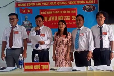 Đại hội Chi bộ trường TH&THCS thị trấn Vĩnh Thuận lần thứ VII, nhiệm kỳ (2022-2025)